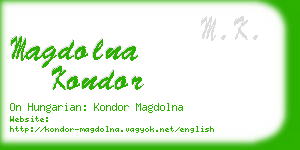 magdolna kondor business card